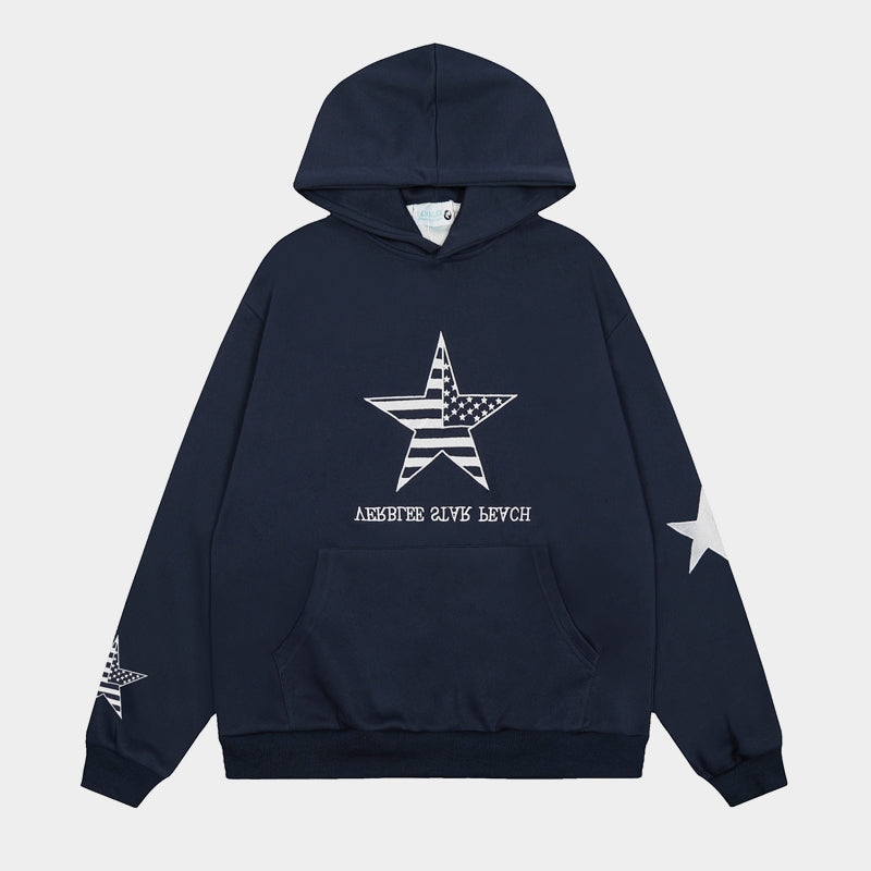 Star Print | Retro Hoodie - Luxuryurbanwear