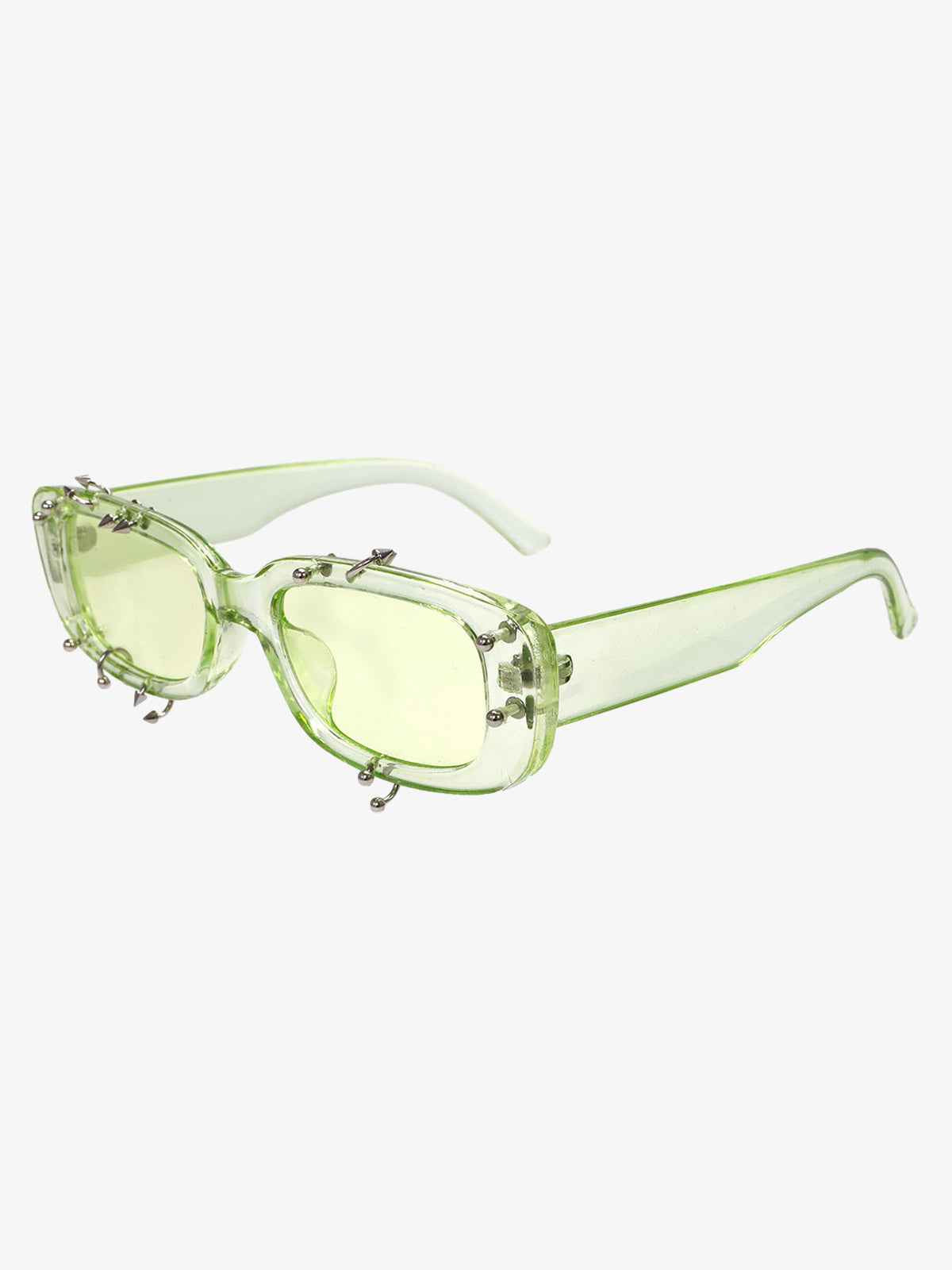 Retro Punk Studded Small Square Frame Sunglasses