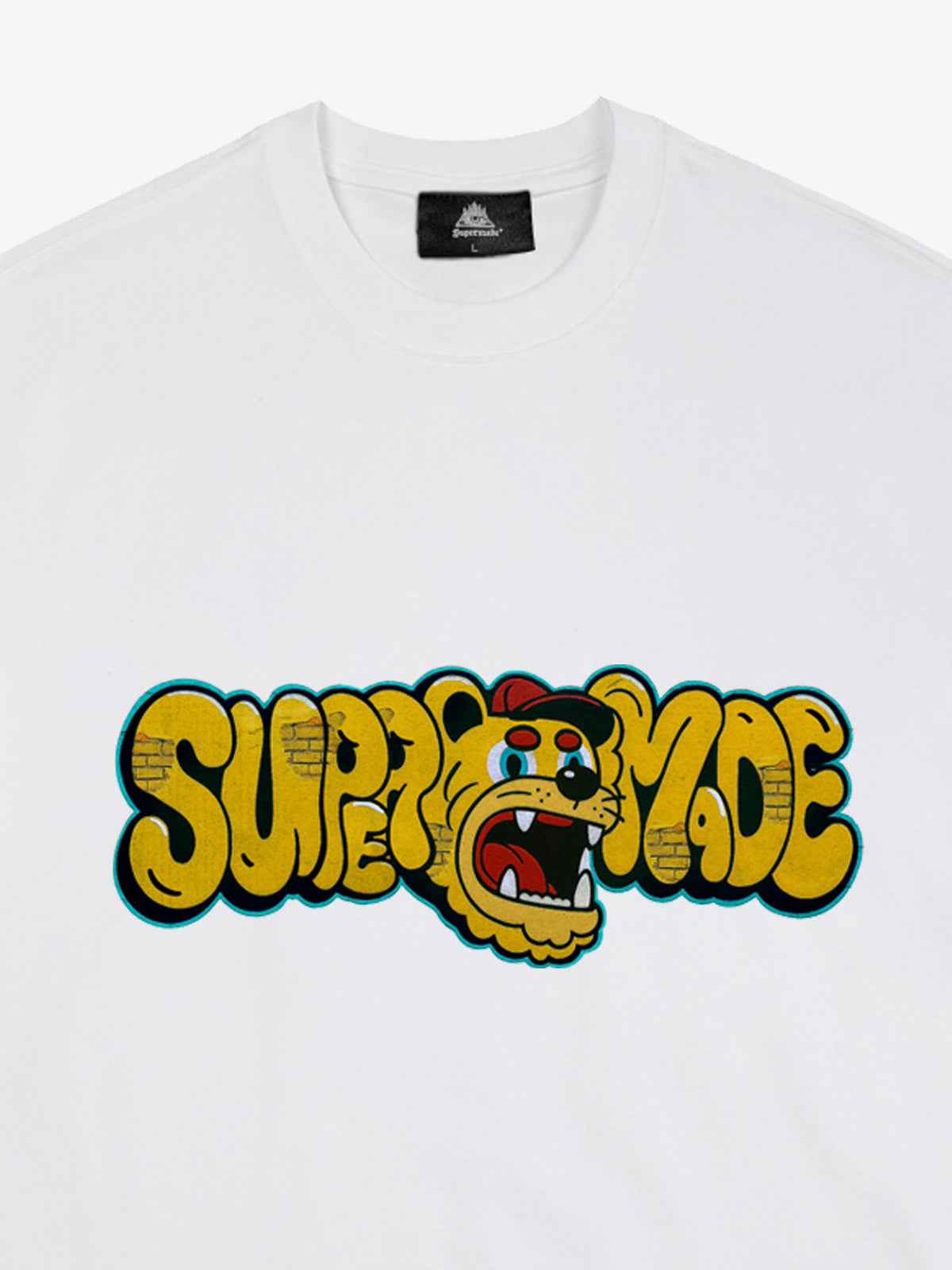 Street Graffiti Trendy Tiger Head Font T-Shirt
