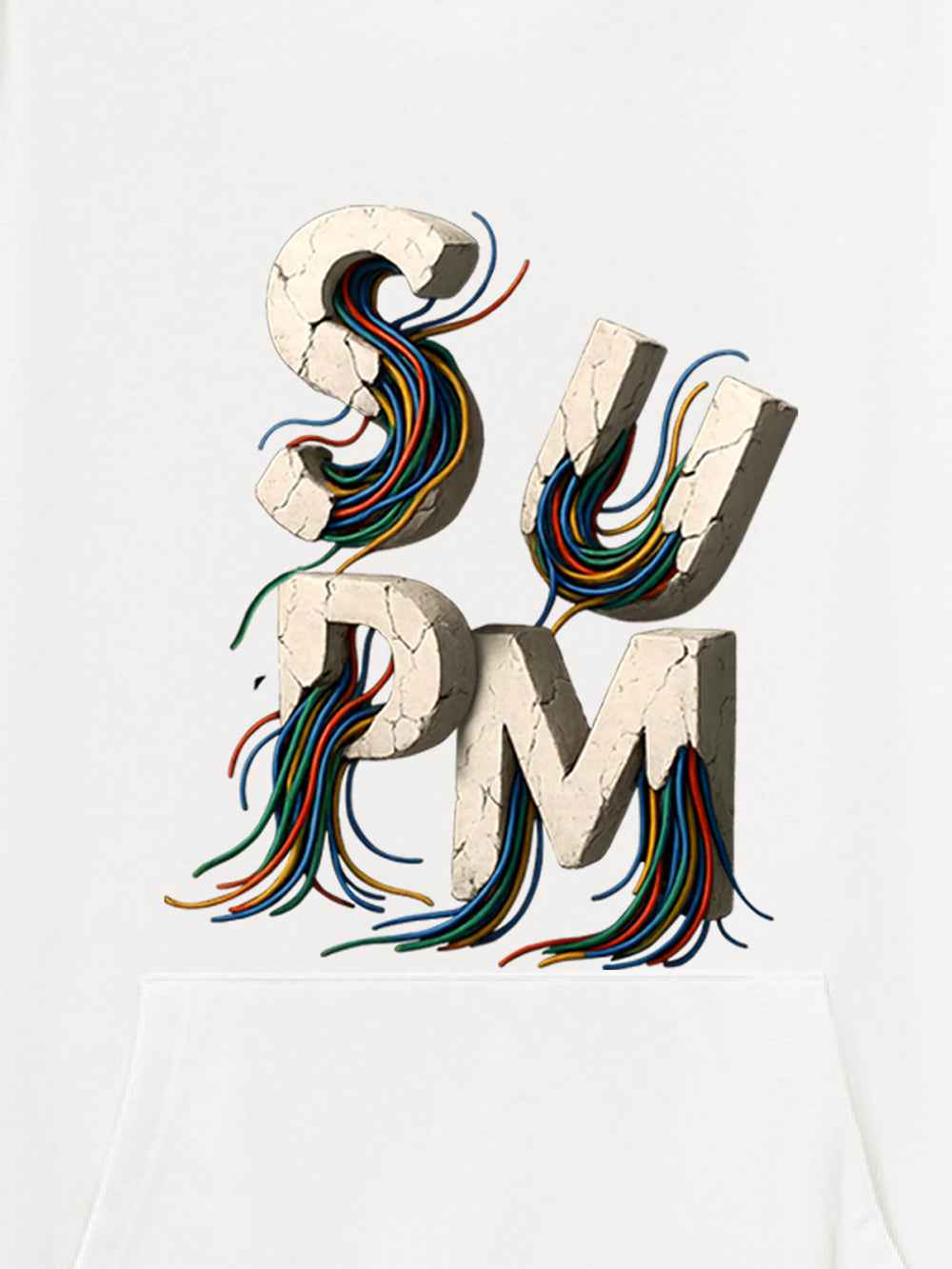 French Terry Streetwear Gravel Wire Font Hoodie