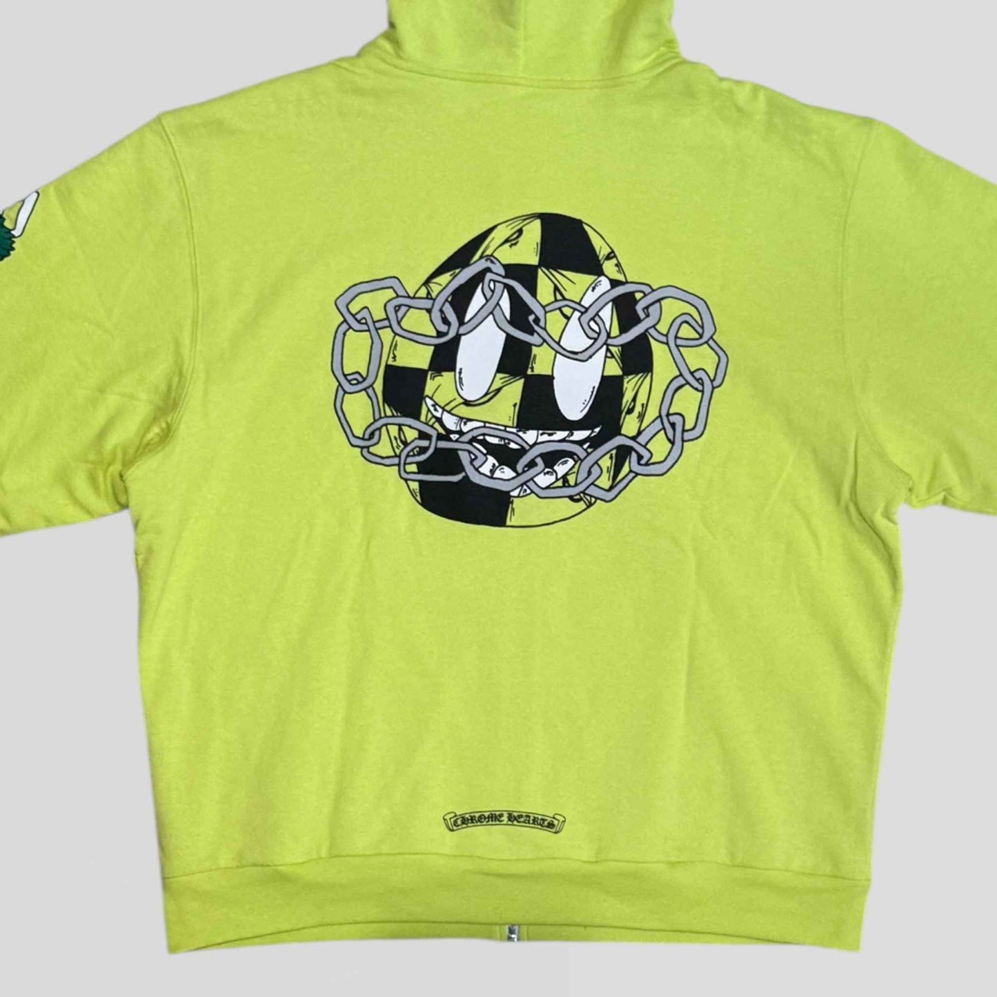 Chrome Hearts Matty Boy Link Zip Up Thermal Hoodie in Green