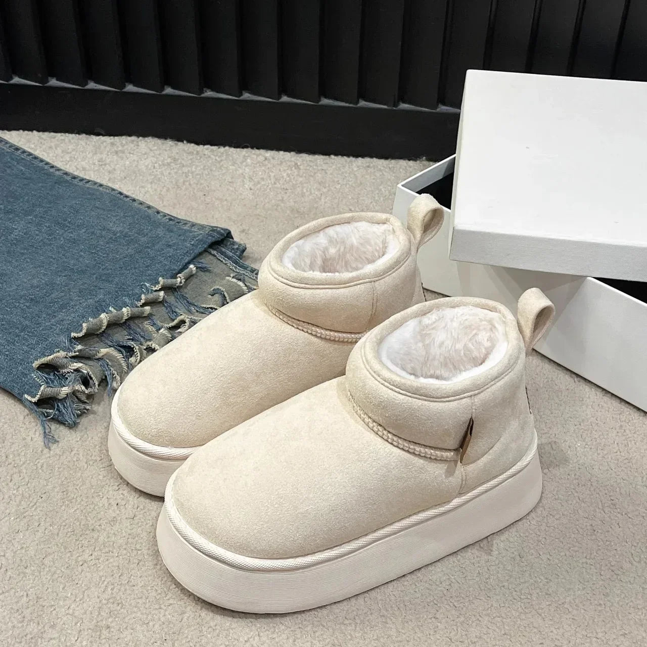 Retro Versatile Fashion Cotton Shoes Women's Anti slip Snow Shoes - Luxuryurbanwear