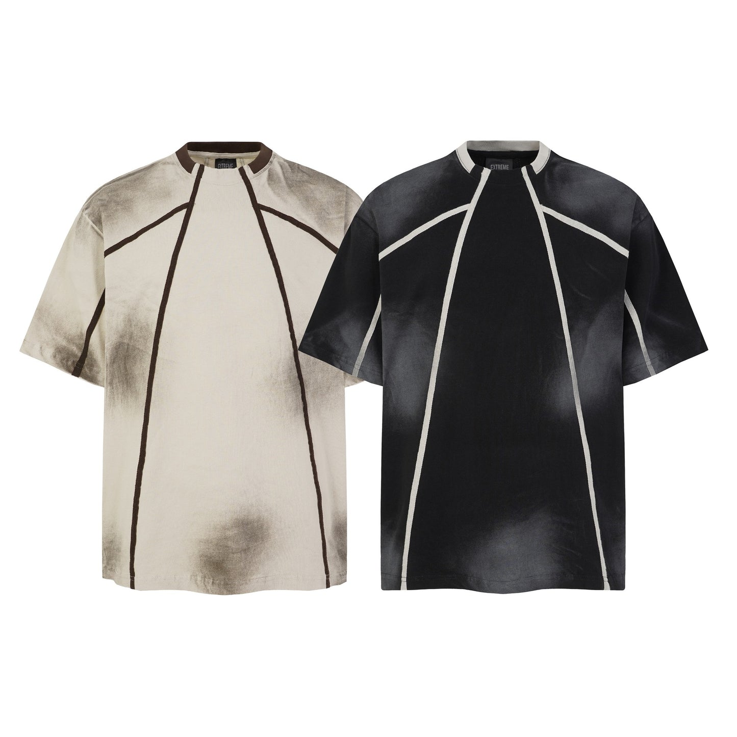 Line segmentation gradient short sleeved shirt