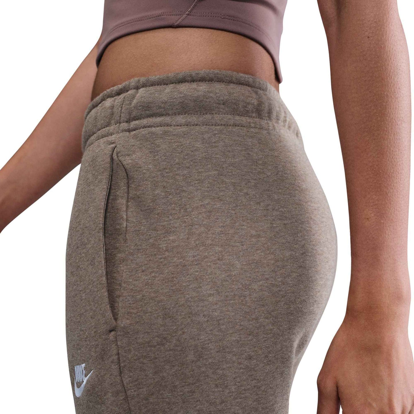 Nike Women's Mid-Rise Wide-Leg Sweatpants - Mink Brown
