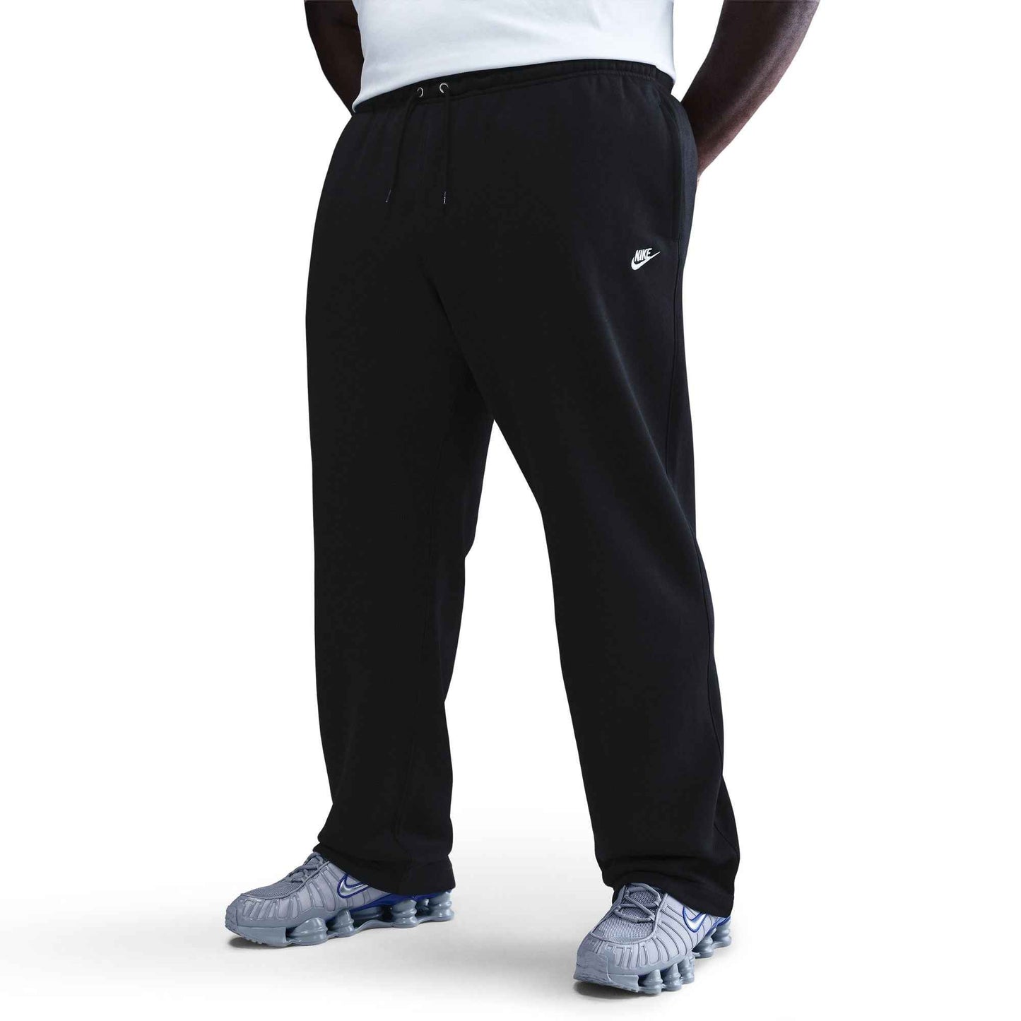 Nike Mens Club Open-Hem Sweatpants - Black