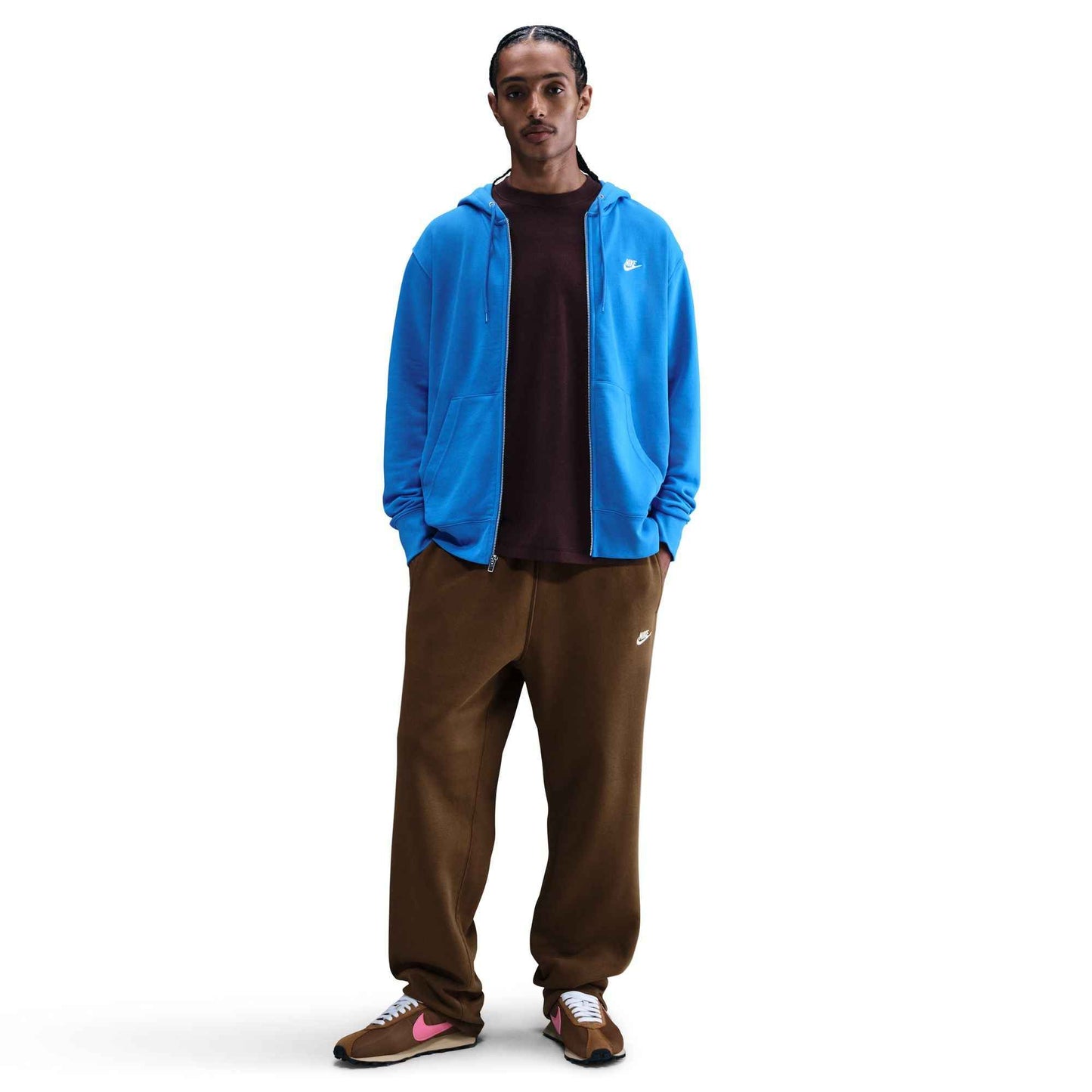 Nike Mens Club Open Hem Sweatpants - Brown