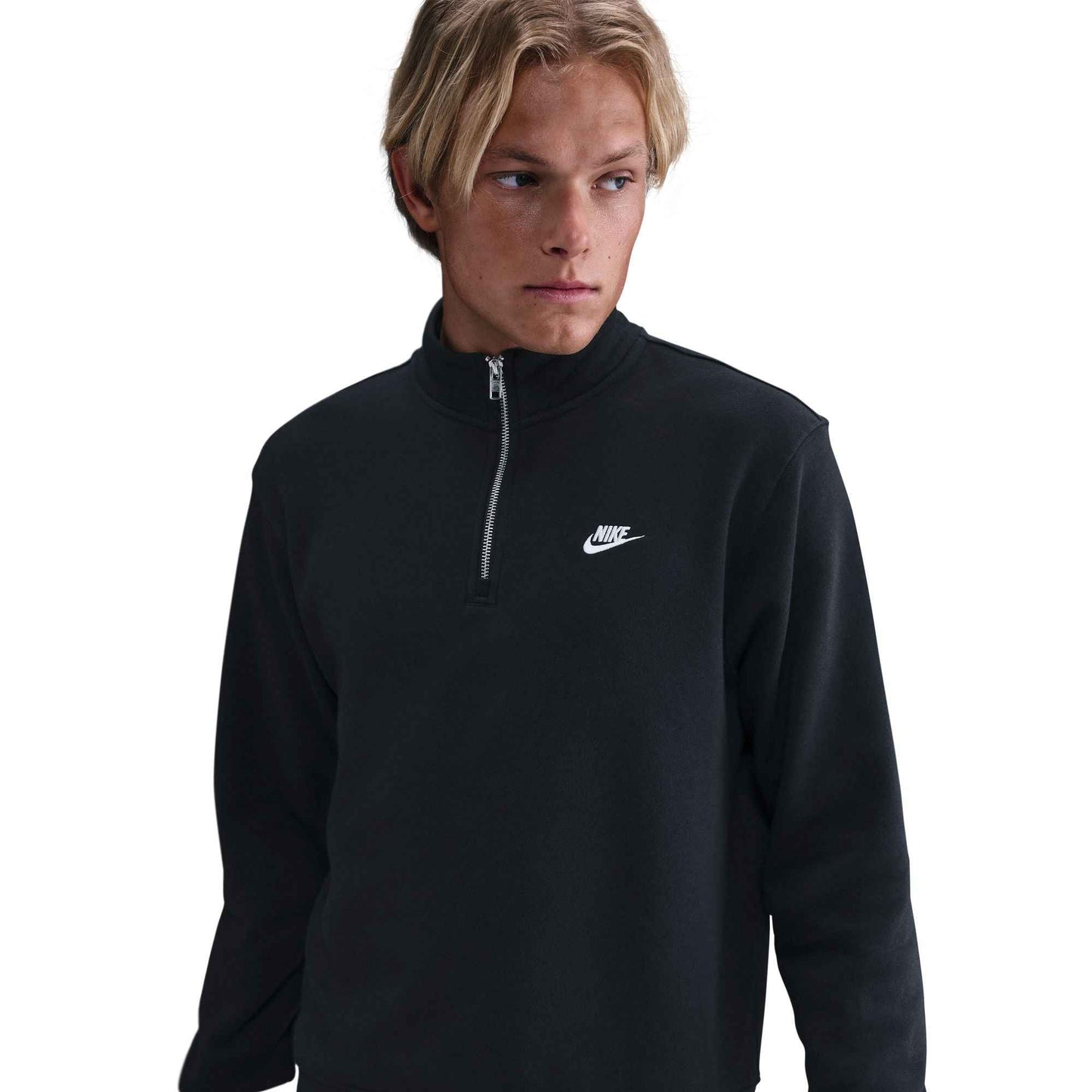 Nike Mens 1/2-Zip Fleece Top - Black