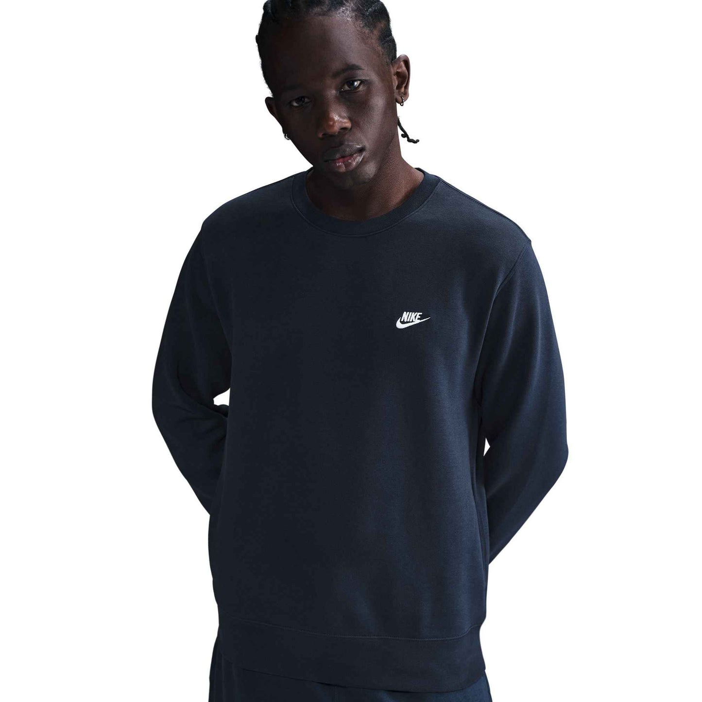Nike Mens Club Fleece Crewneck - Obsidian