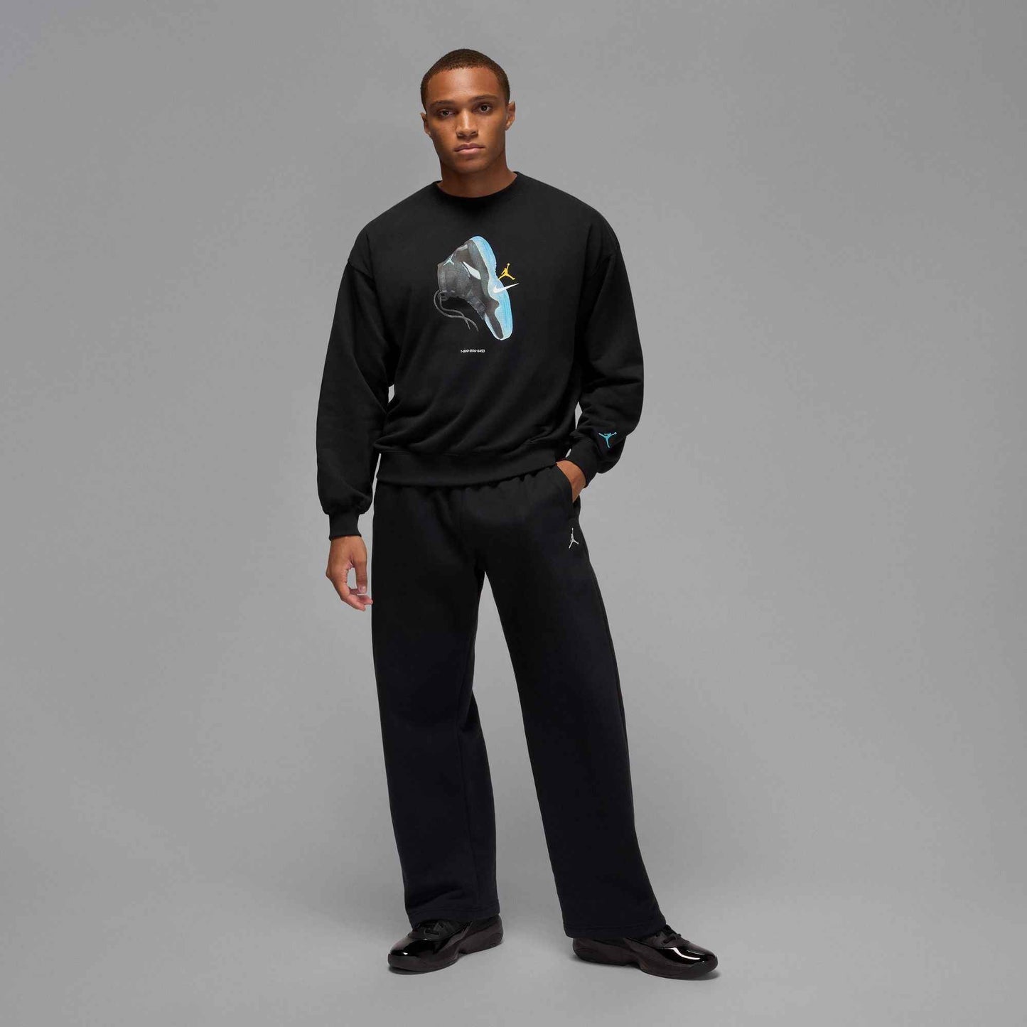 Air Jordan Mens Gamma Fleece Sweatshirt - Black