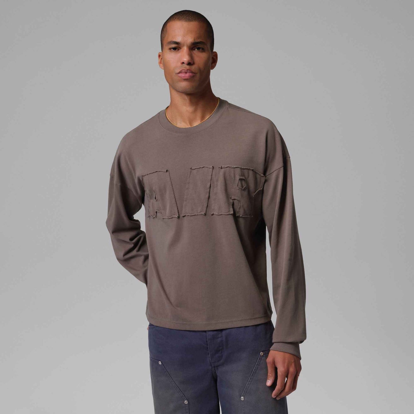 Air Jordan Mens Air Long Sleeve - Cave Stone