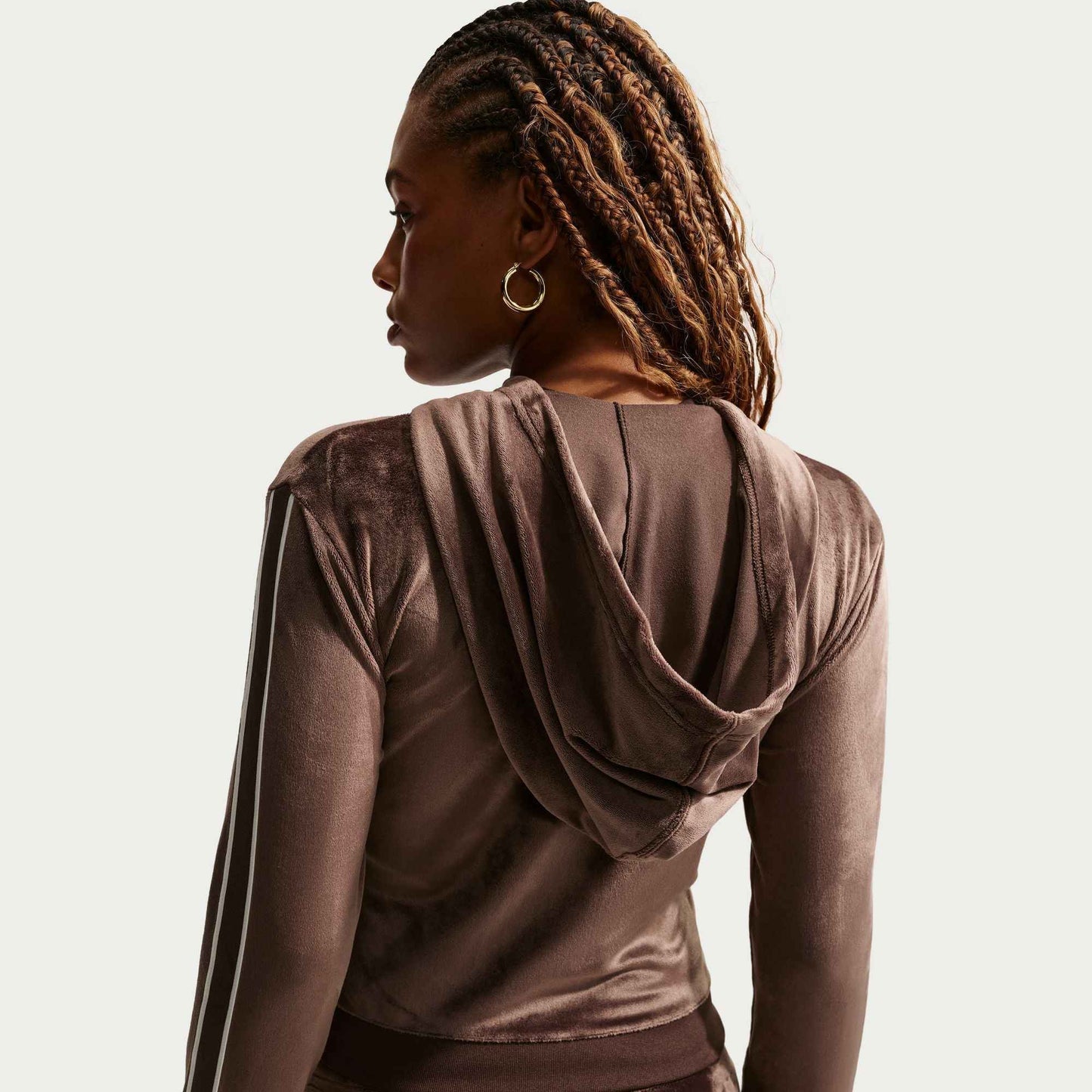 Nike Womens Full Zip Long Sleeve - Baraque Brown