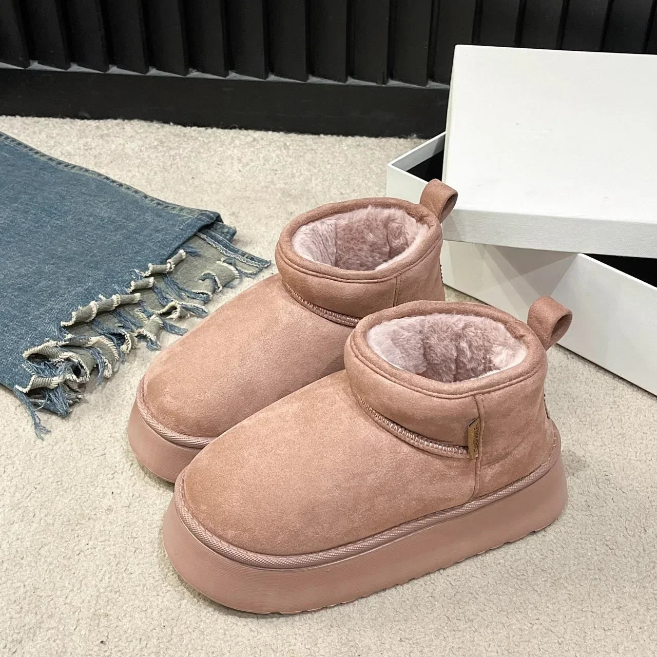 Retro Versatile Fashion Cotton Shoes Women's Anti slip Snow Shoes - Luxuryurbanwear