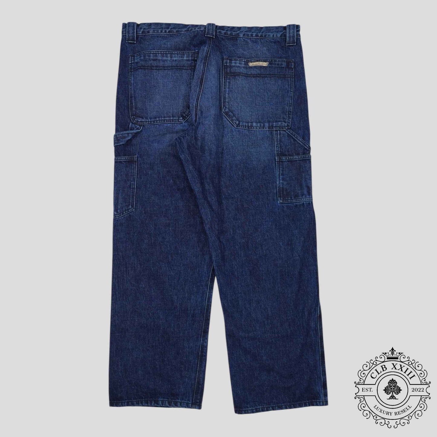 Chrome Hearts Double Turbo Diesel Carpenter Pants in Dark Wash