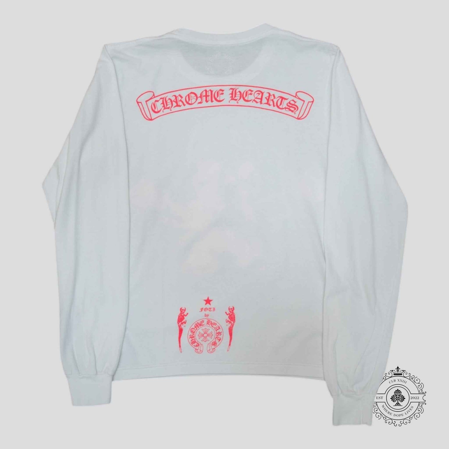 Chrome Hearts Foti Harris Long Sleeve Shirt in White / Pink