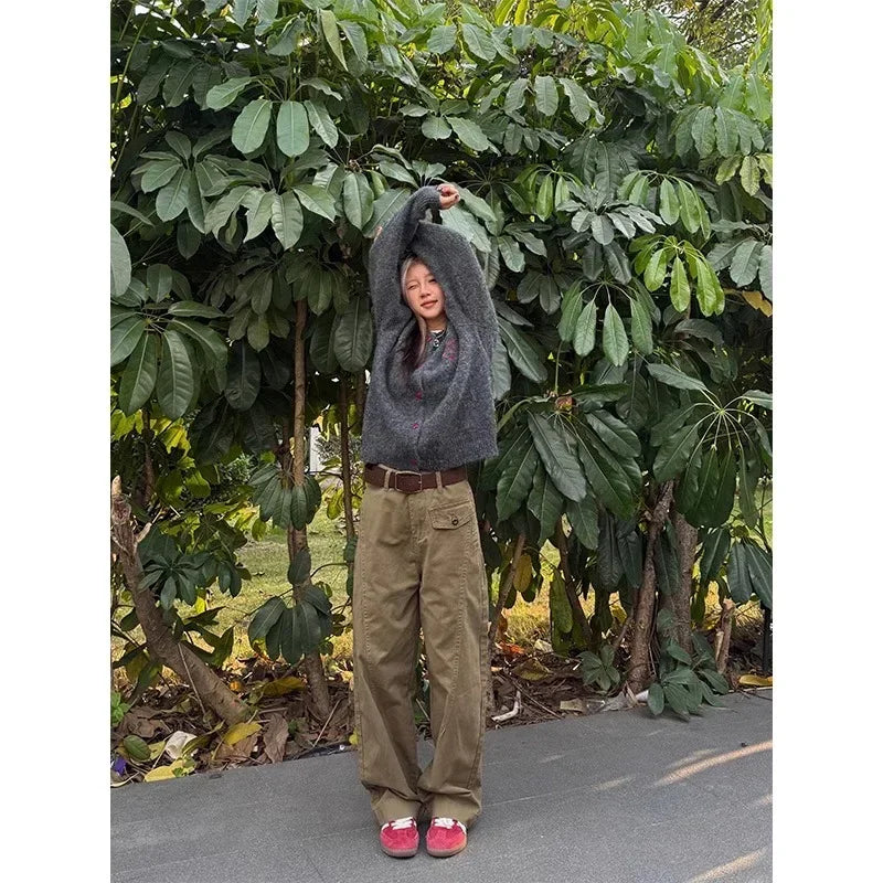 Retro Knife Pant Cut Tapered Cargo Casual Pants for Women, Loose Versatile Casual Drapey Long Pants, Ins Trendy - Luxuryurbanwear