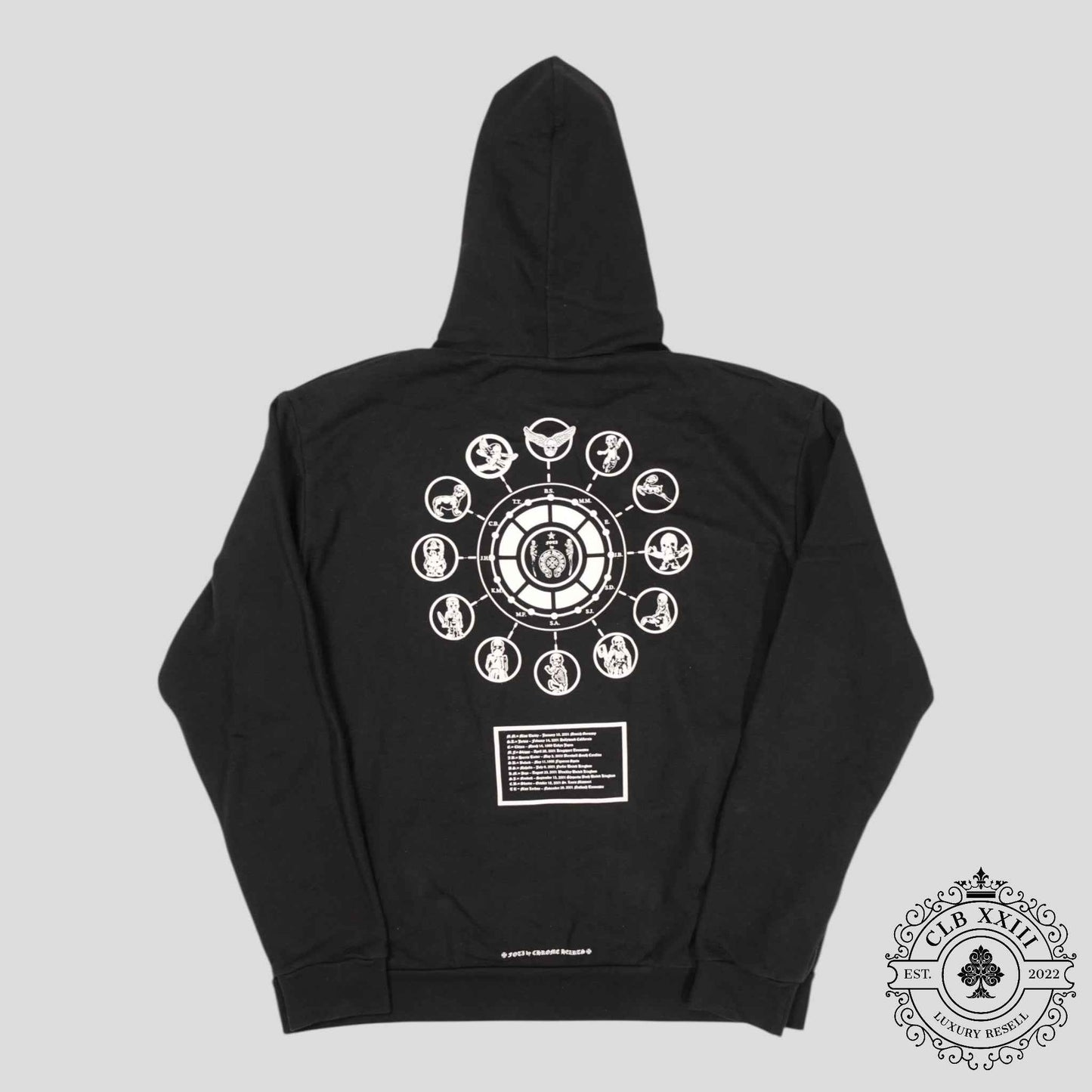 Chrome Hearts Foti Zip Up Hoodie in Black/White