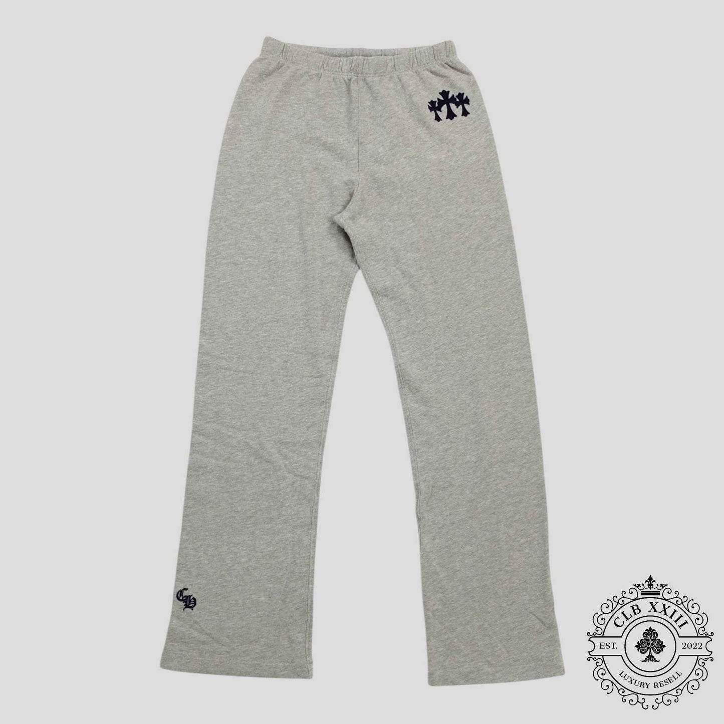 Chrome Hearts Women's Triple Cross CH Flocked Sweatpants in Grey