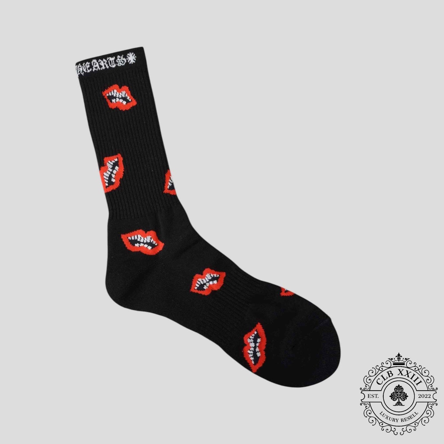 Chrome Hearts Matty Boy Chomper Socks in Black / Red
