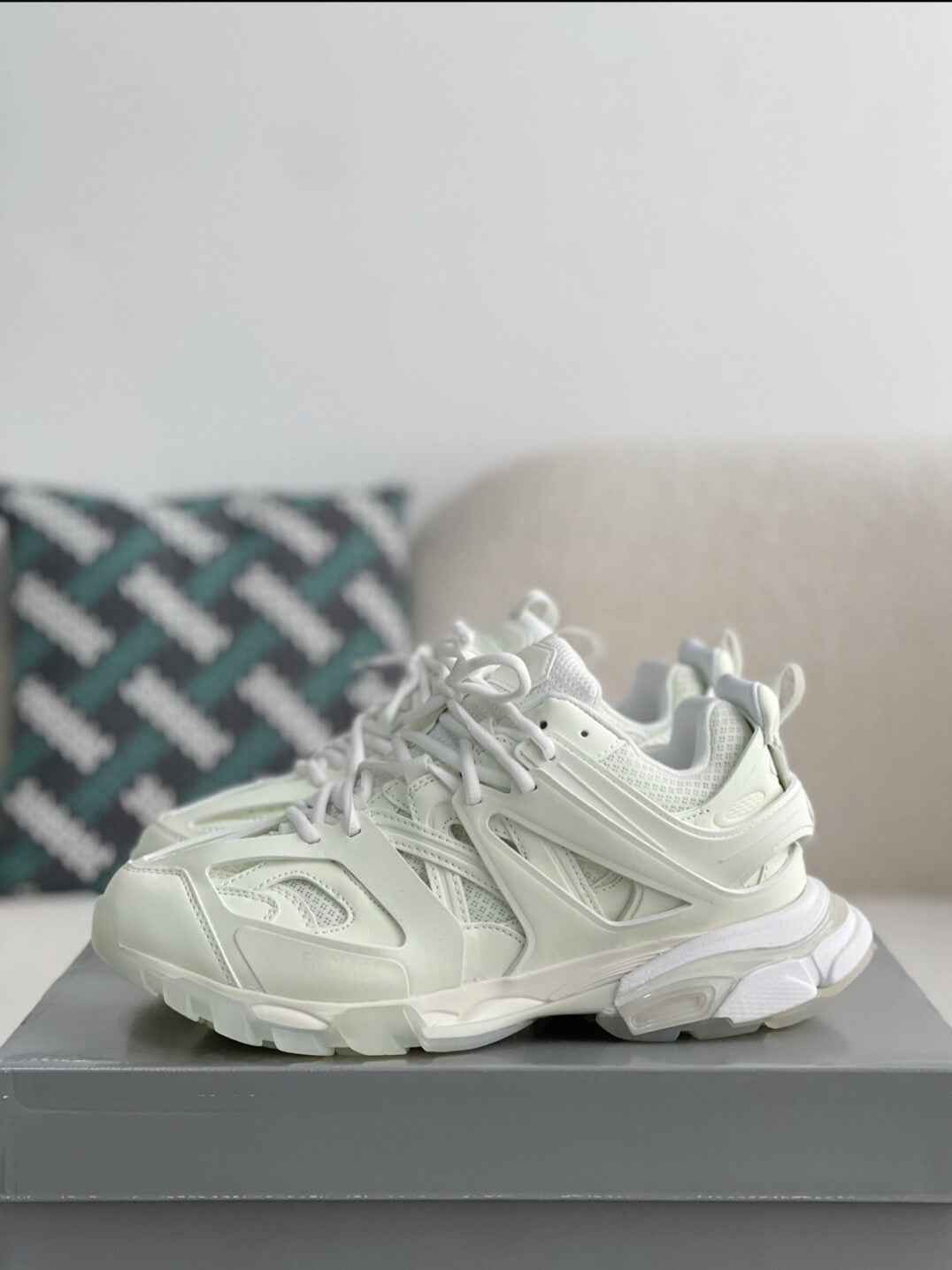 Balenciaga Track Sneaker – Triple White / Chalk