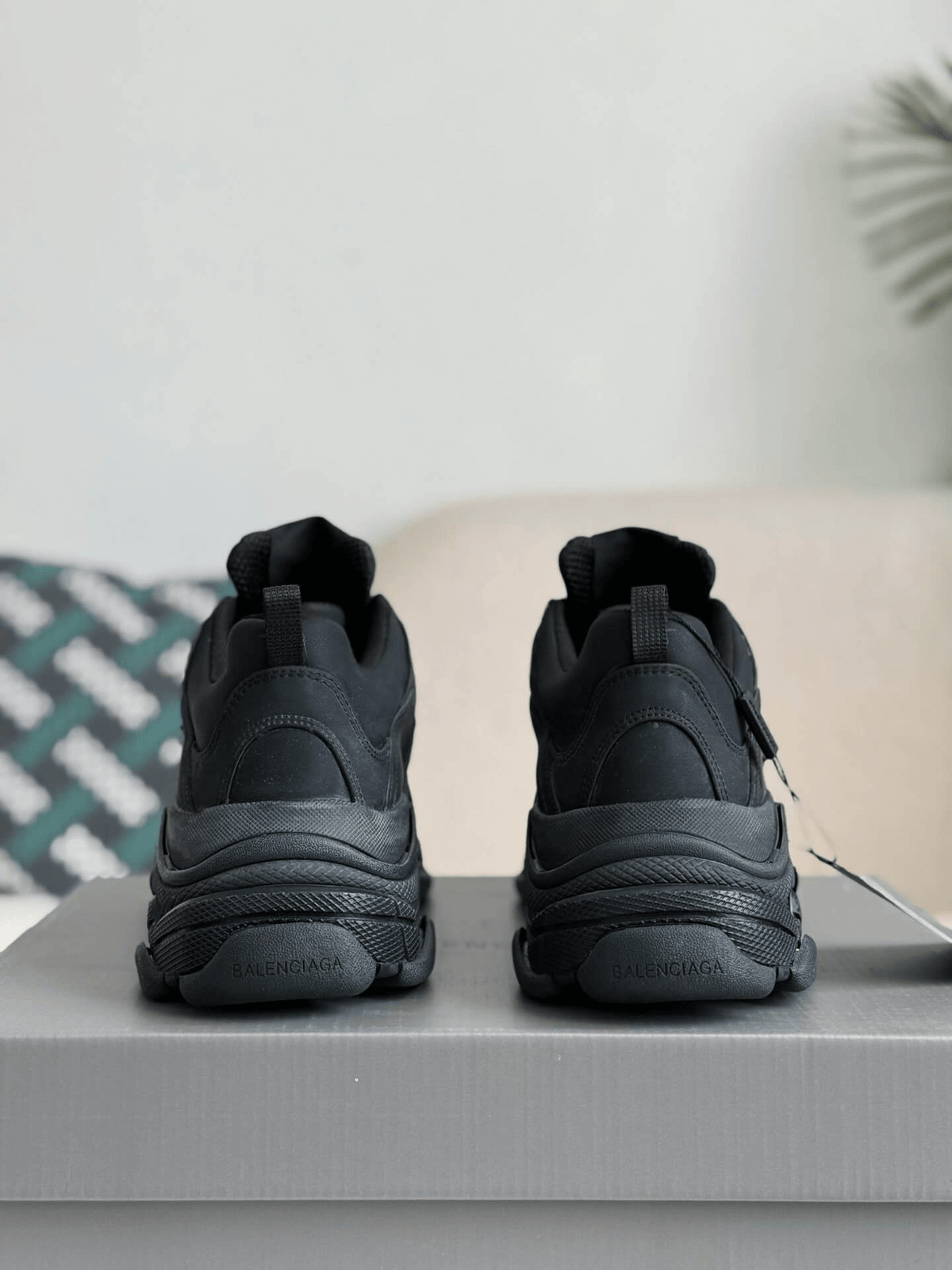 Balenciaga Triple S Sneaker – Full Black Nubuck & Mesh CUSTOM