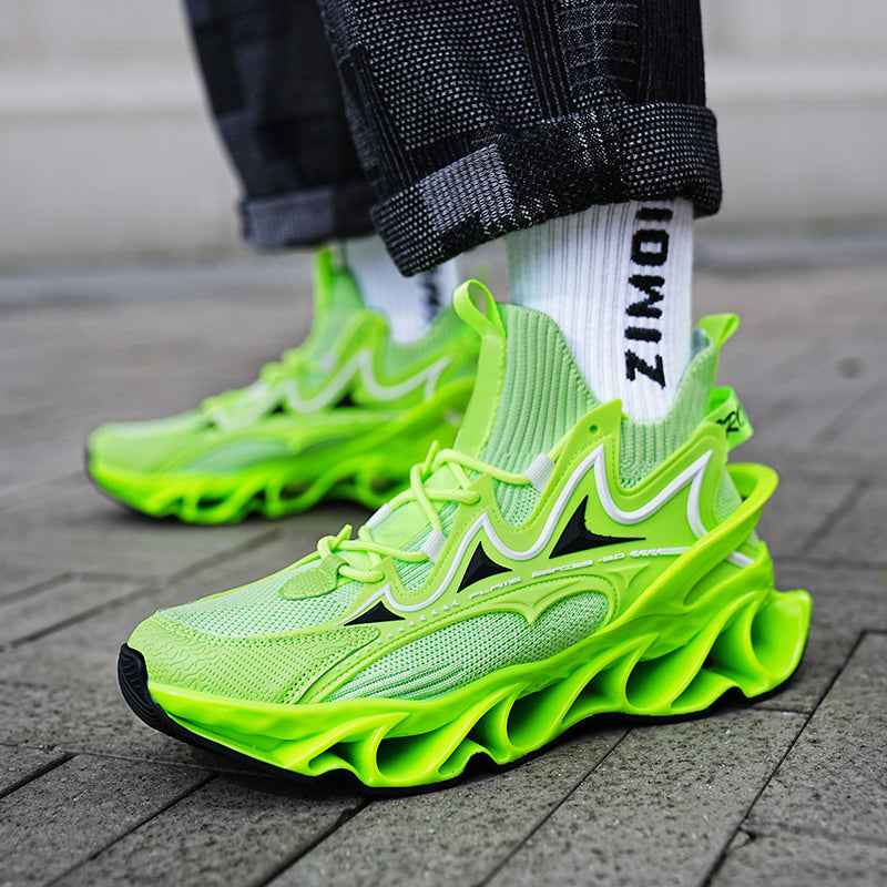 Model wearing Blaze Diablo shoes during a heavy barbell squat to show heel stability
