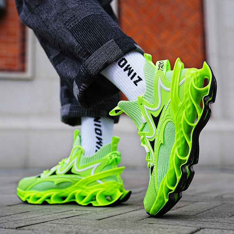 Model wearing Blaze Diablo shoes during a heavy barbell squat to show heel stability