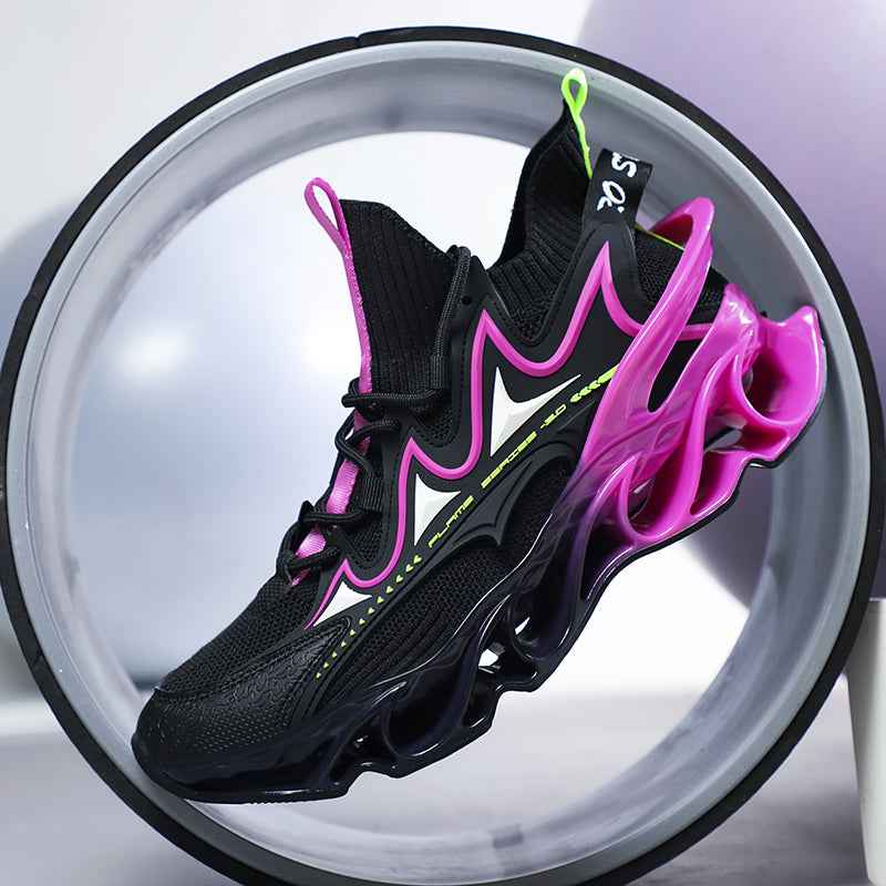 Model wearing Blaze Diablo shoes during a heavy barbell squat to show heel stability