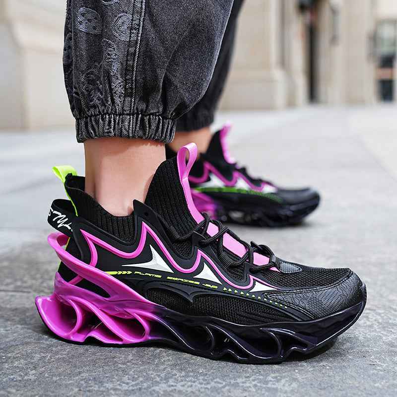 Model wearing Blaze Diablo shoes during a heavy barbell squat to show heel stability