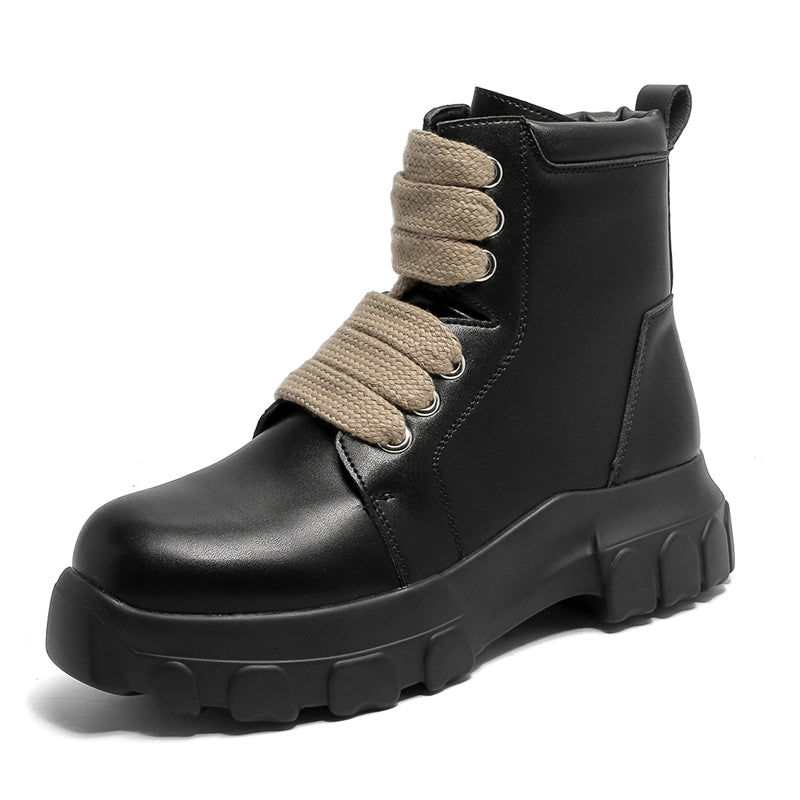MLB LTHR-02 High-Top Combat Boots - Luxuryurbanwear