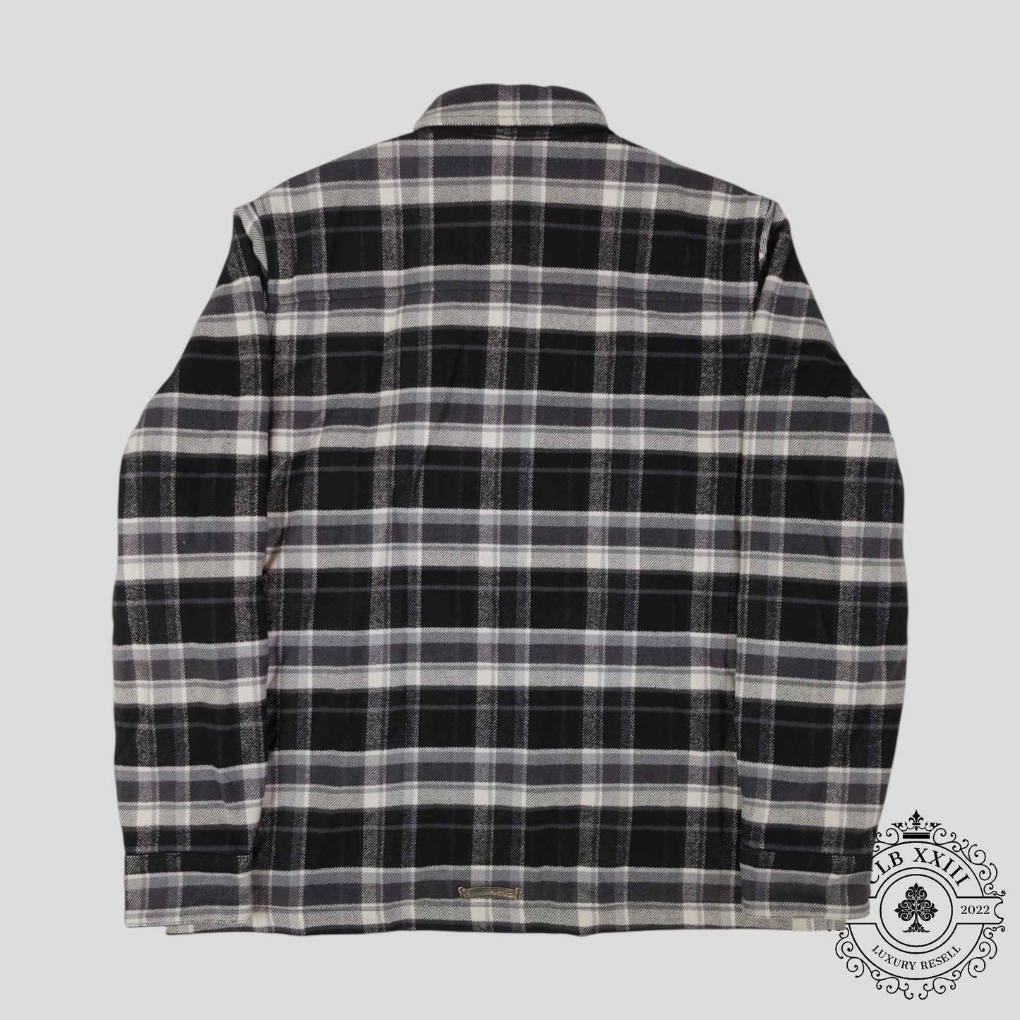 Chrome Hearts Padded Flannel Shirt in Black/White