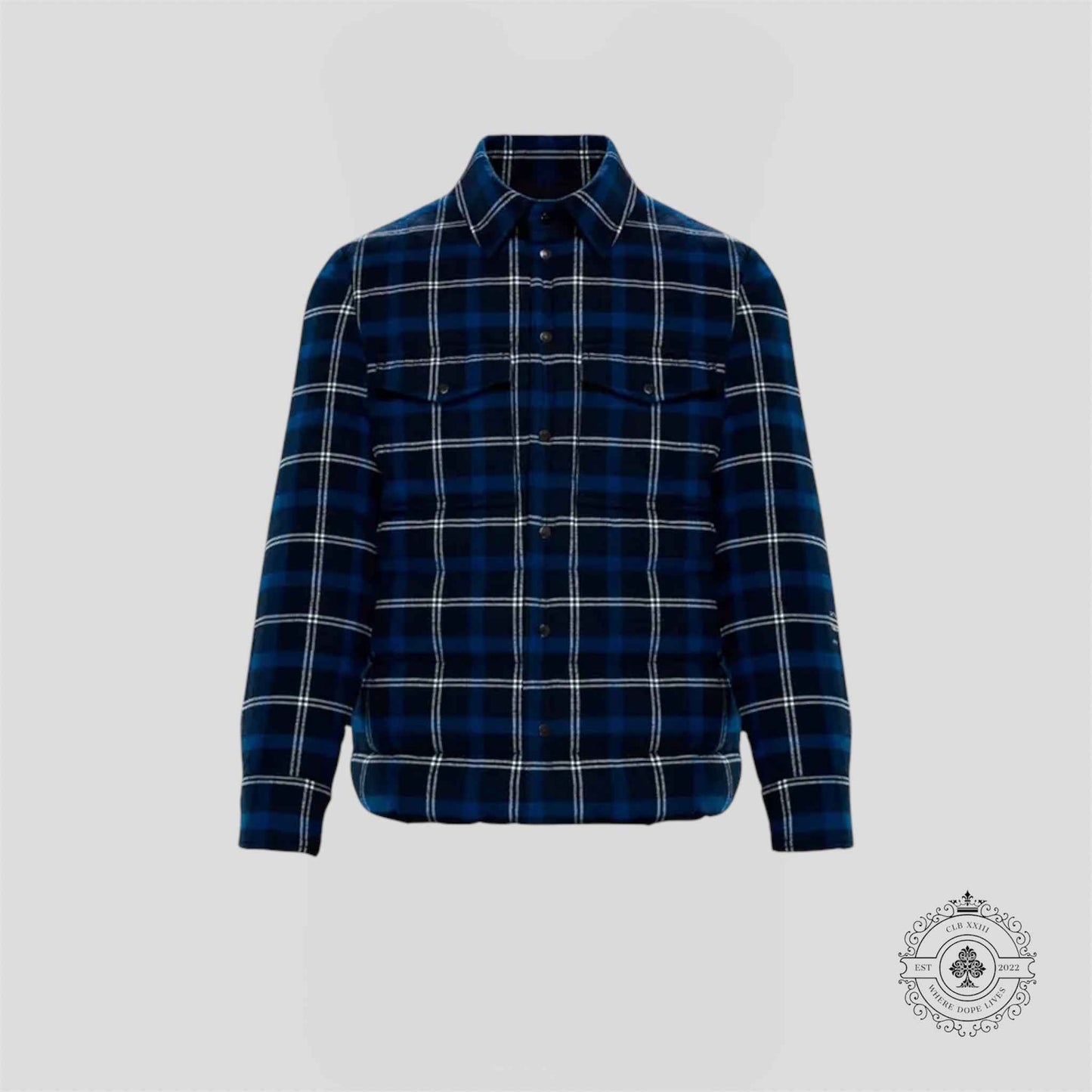 Moncler X Fragment Moron Flannel Jacked in Blue
