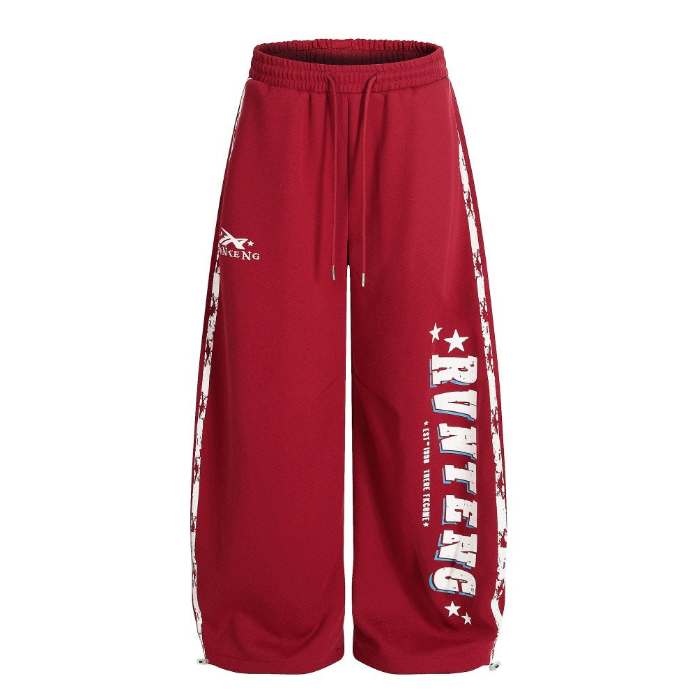 LUW Letter Print Streetwear Wide Leg Pants R003 - Luxuryurbanwear