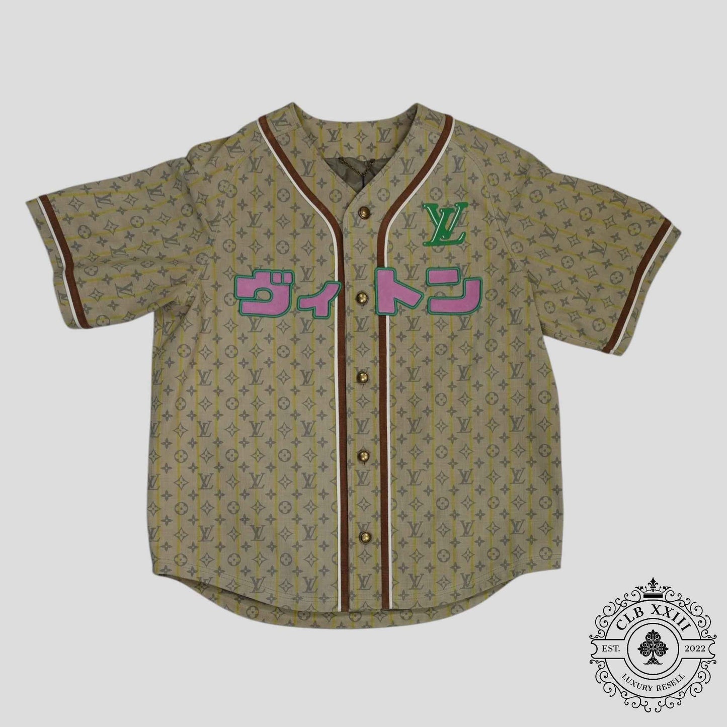 Louis Vuitton Leather Baseball Shirt in Tan