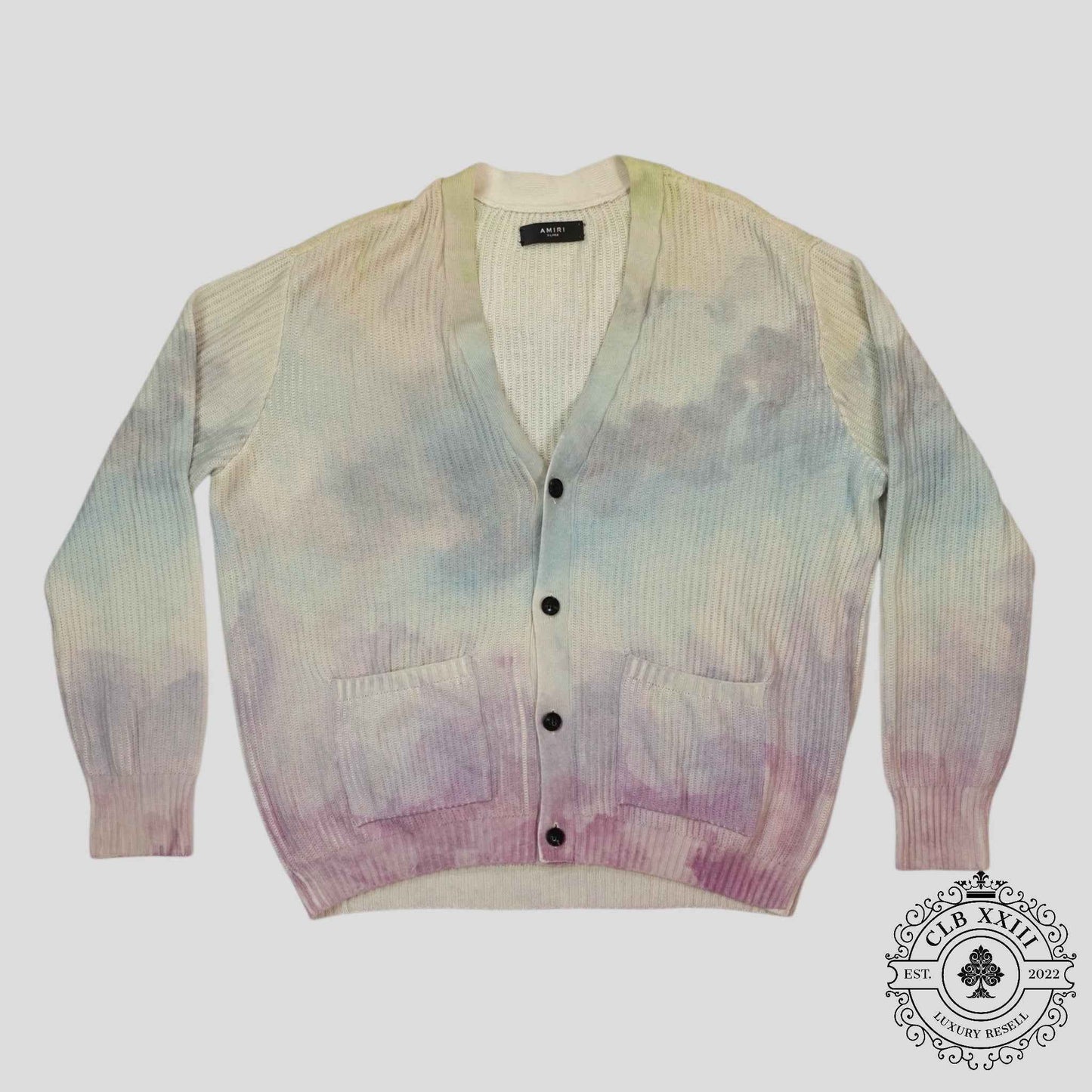 Amiri Watercolor Cardigan in Multicolor