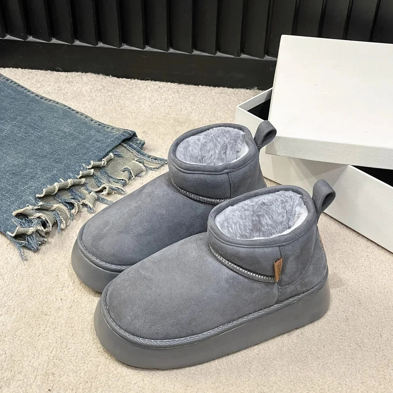 Retro Versatile Fashion Cotton Shoes Women's Anti slip Snow Shoes - Luxuryurbanwear