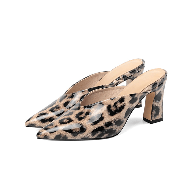 USS Shoes Cami Women's High Heel Patent Leather Mules