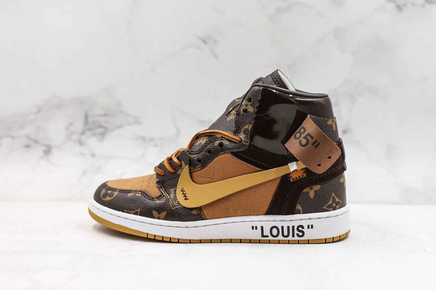 Custom Air Jordan 1 Monogram High Q With Original Box SneakerNational