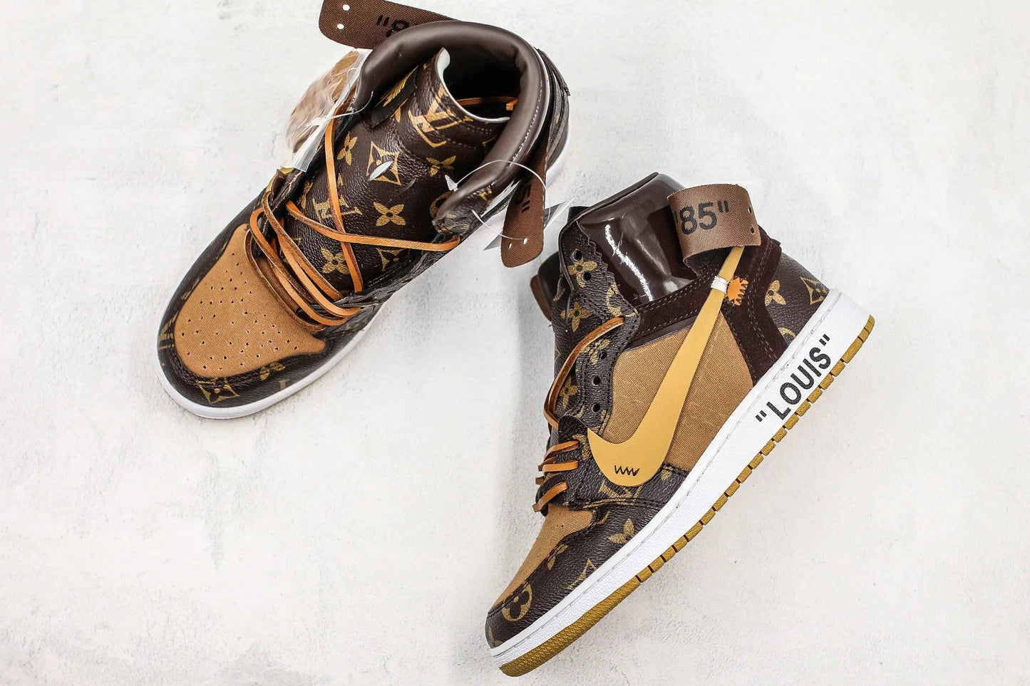Custom Air Jordan 1 Monogram High Q With Original Box SneakerNational