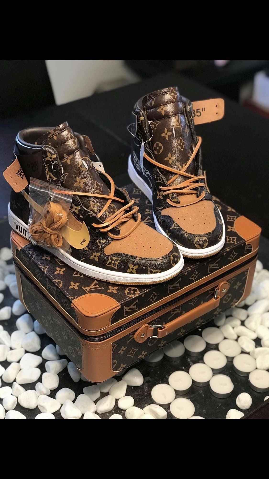 Custom Air Jordan 1 Monogram High Q With Original Box SneakerNational