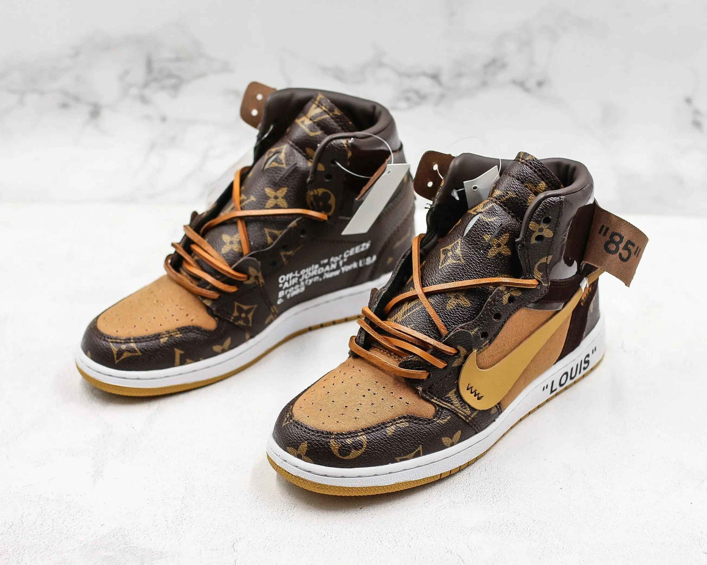 Custom Air Jordan 1 Monogram High Q With Original Box SneakerNational