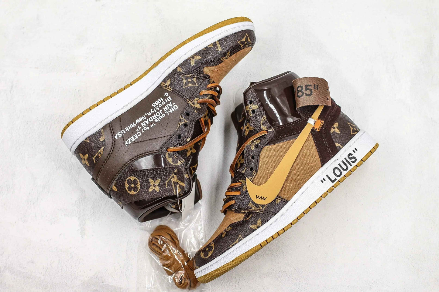 Custom Air Jordan 1 Monogram High Q With Original Box SneakerNational