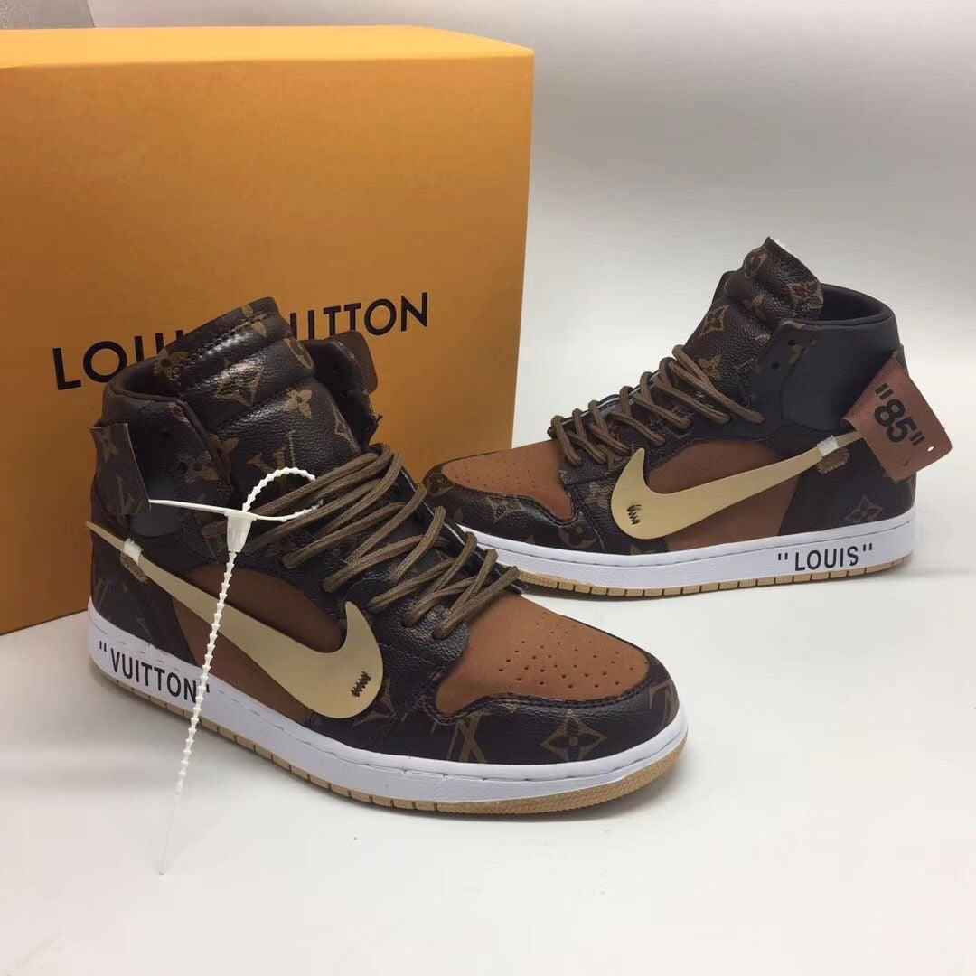 Custom Air Jordan 1 Monogram High Q With Original Box SneakerNational