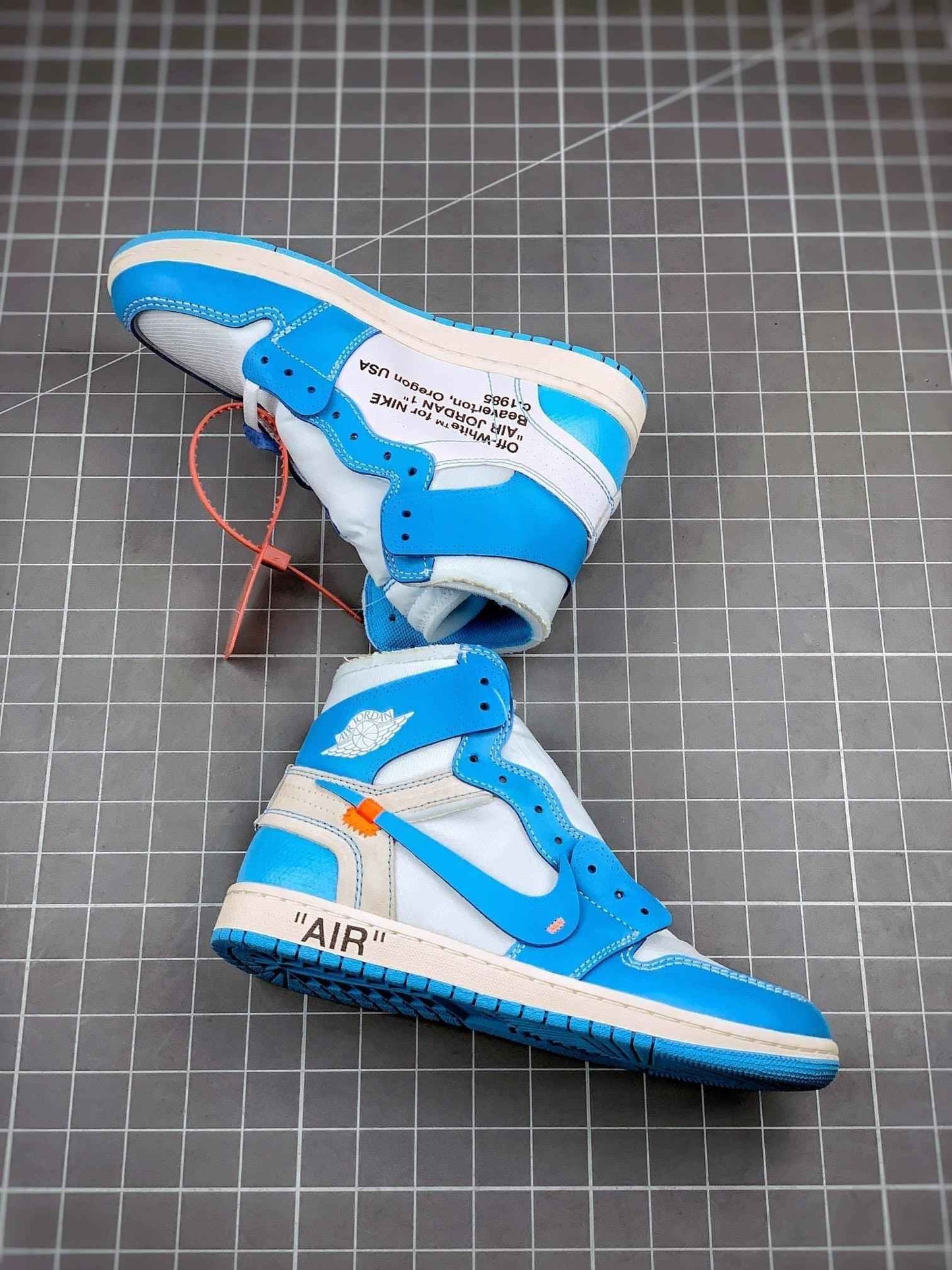 Custom Air Jordan 1 Retro High OG 'UNC' University Blue x OFF-W SneakerNational