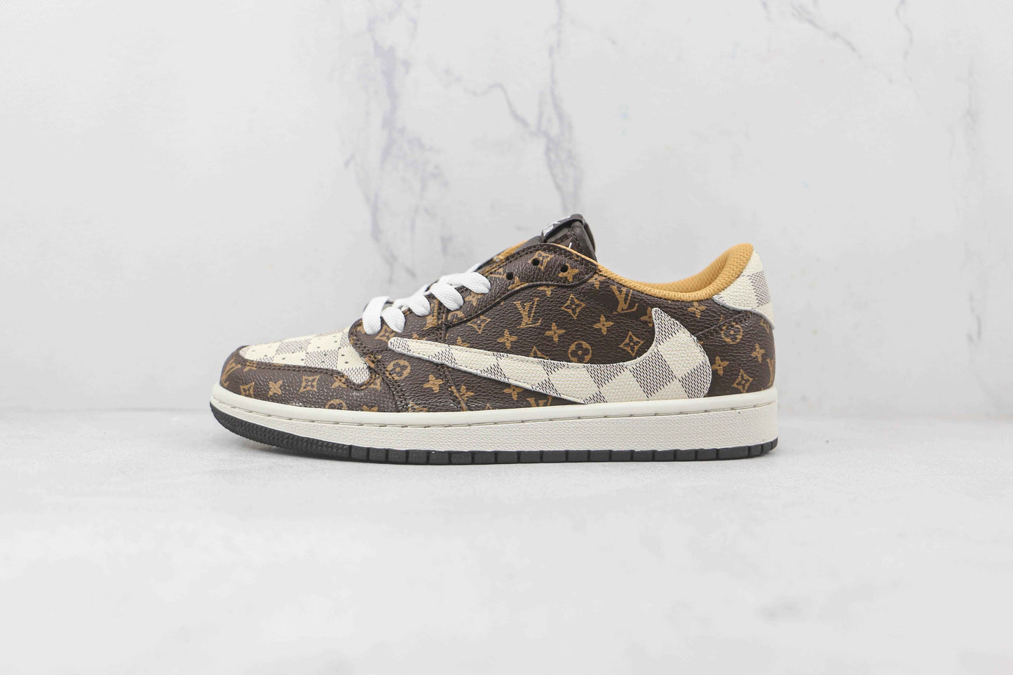 Custom Fragment x Travis Scott x Air Jordan 1 Low LV DM7866 216 SneakerNational