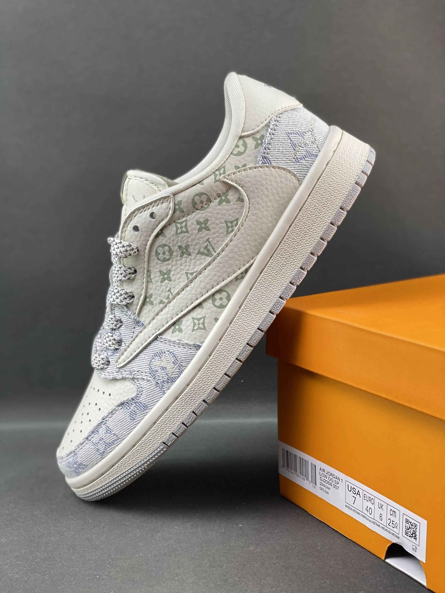 Custom Travis Scott x Air Jordan 1 x LV SJ2068-007 SneakerNational
