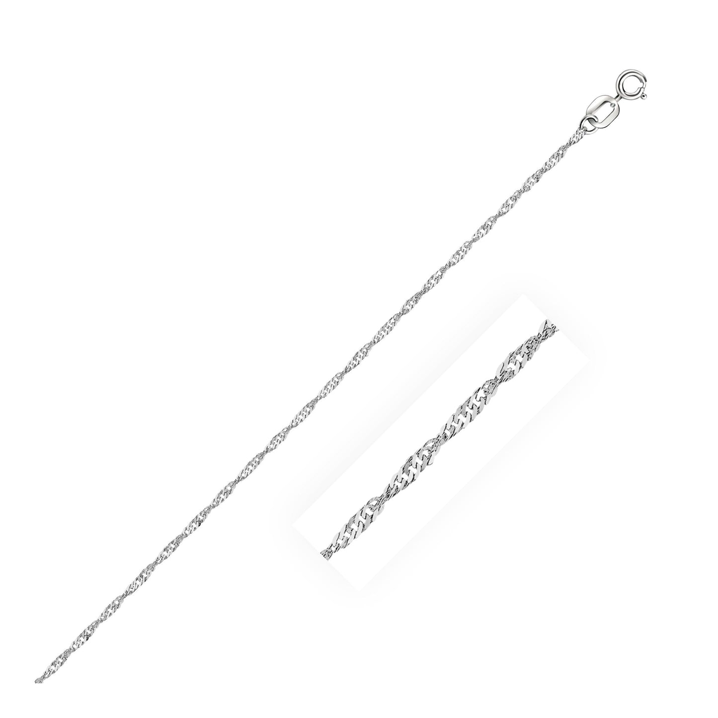 10k White Gold Singapore Chain (1.10 mm)