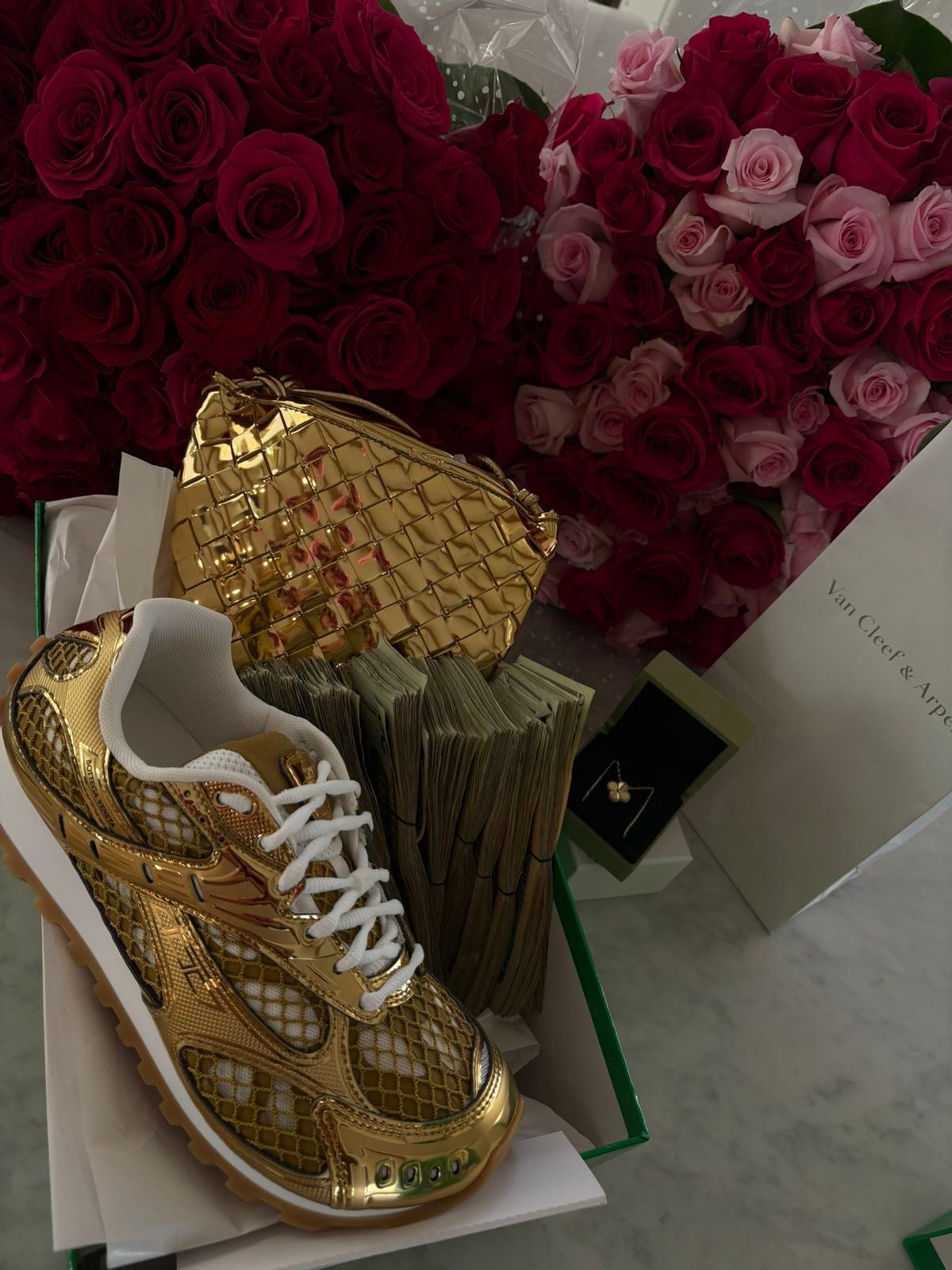 Bottega Veneta Orbit Gold Sneakers