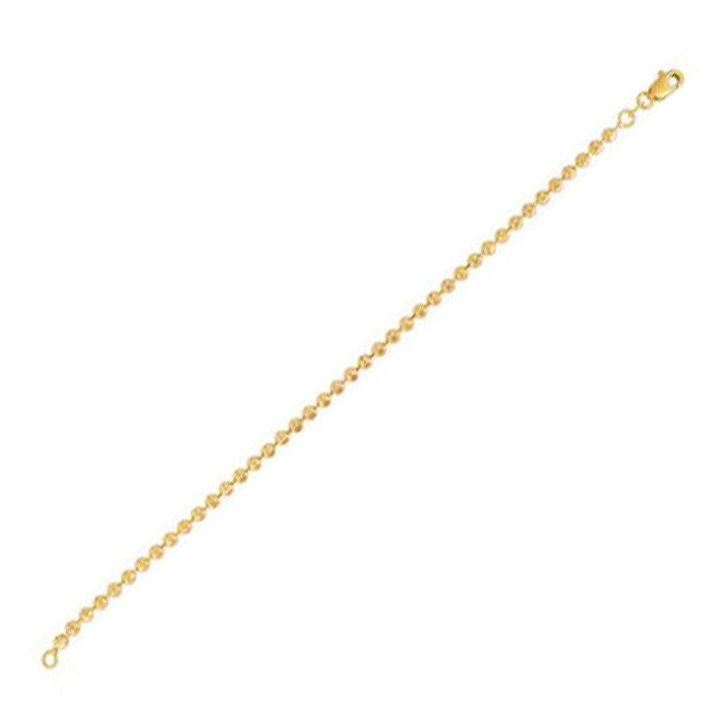 Moon Cut Bead Chain Bracelet in 14k Yellow Gold (3.00 mm)