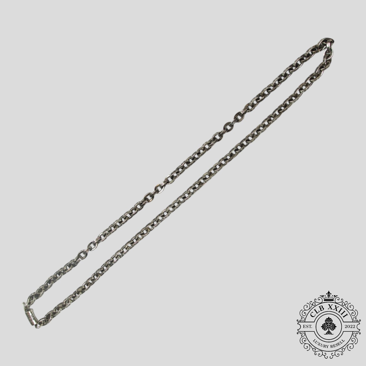 Chrome Hearts Paper Chain Necklace 18" in Silver