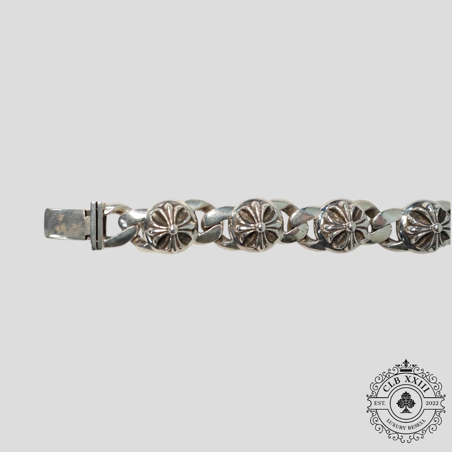 Chrome Hearts Cross 6 Link Cuban Bracelet in Silver